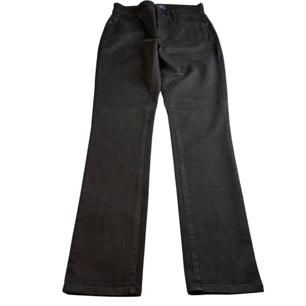 NYDJ Black Legging Jeans Womens 4 High Rise Lift Tuck Stretch Made in‎ USA